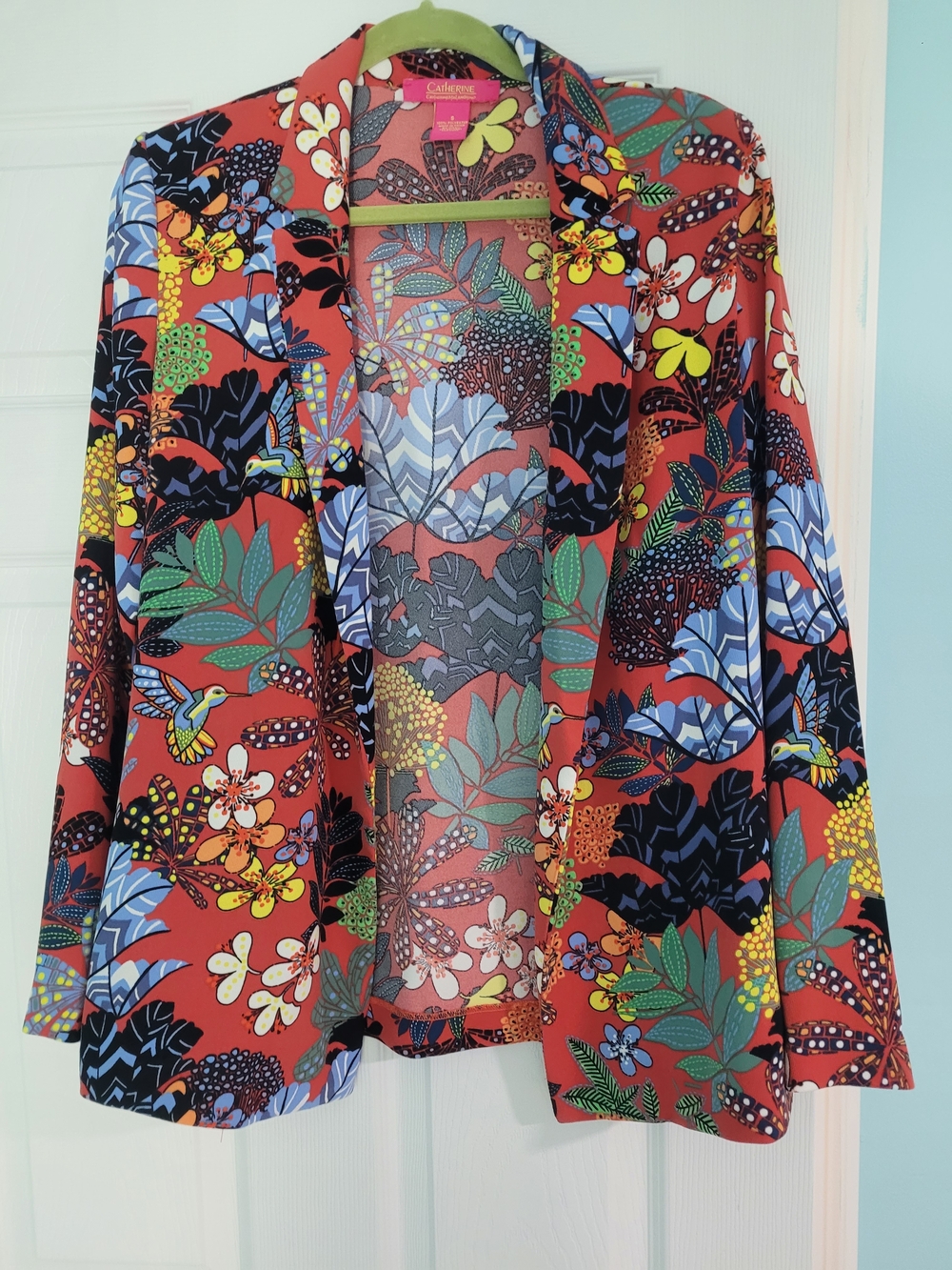 Catherine Malindrino Multicolor Floral Open-Front Blazer Jacket